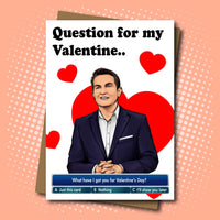 Valentine's Day Card inspired by The Chase and Bradley Walsh