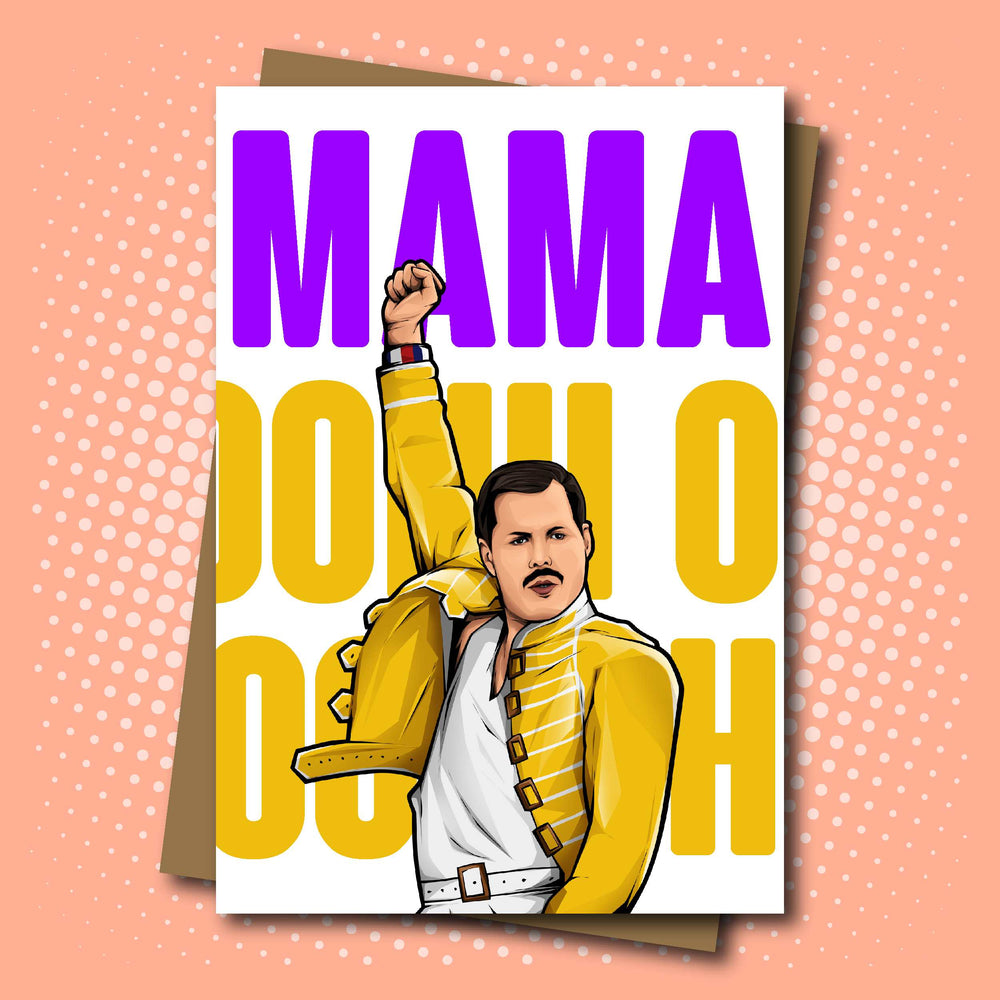 Freddie Mercury / Queen inspired Mother's Day / Birthday Card