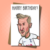 Harry Kane inspired Caricature Birthday Card for Spurs Fans