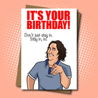 
              Micky Flanagan inspired 'in in' Birthday Card
            