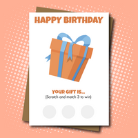 
              Birthday Scratch Greeting Card - You Choose the prize/non-prize!
            