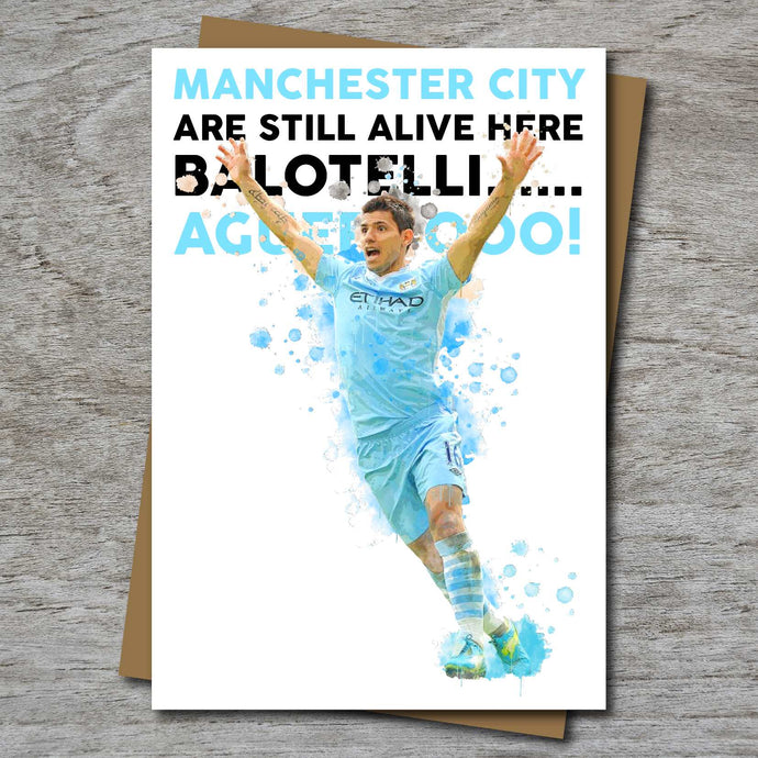 Sergio Aguero inspired Manchester City (Unofficial) Birthday Card
